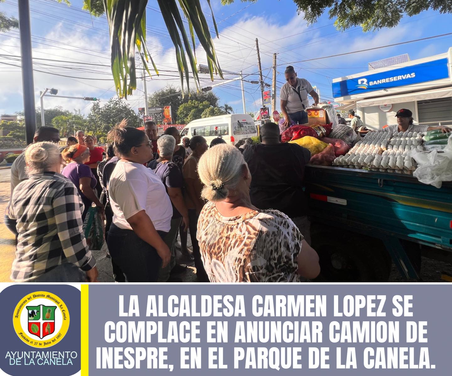 Llegada del camión de Inespre al Parque de La Canela